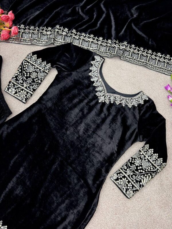 Velvet Elegance – Designer Party Wear Sharara Set - Image 5
