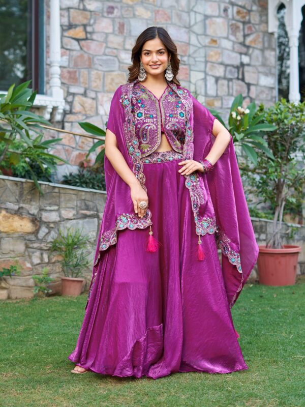 Majestic Muse – Fendy Silk Embroidered Lehenga - Image 5