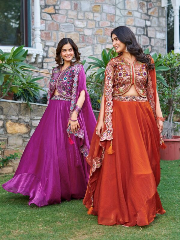Majestic Muse – Fendy Silk Embroidered Lehenga - Image 12