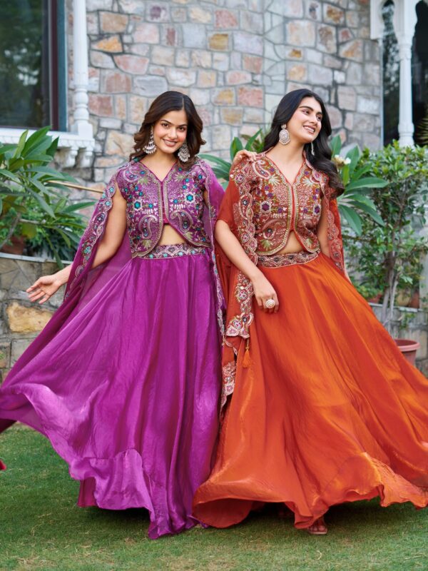 Majestic Muse – Fendy Silk Embroidered Lehenga - Image 15