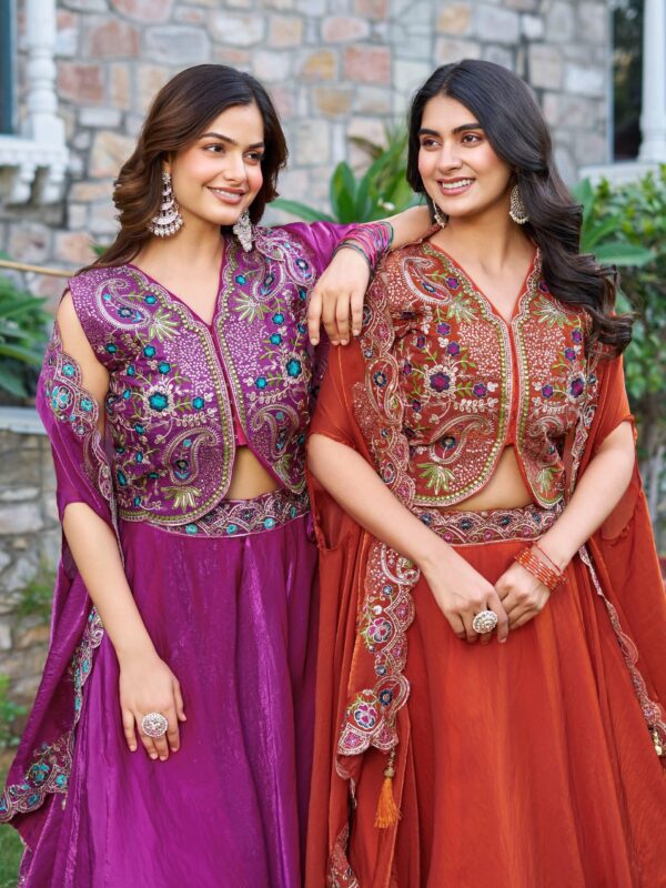 Majestic Muse – Fendy Silk Embroidered Lehenga - Image 14