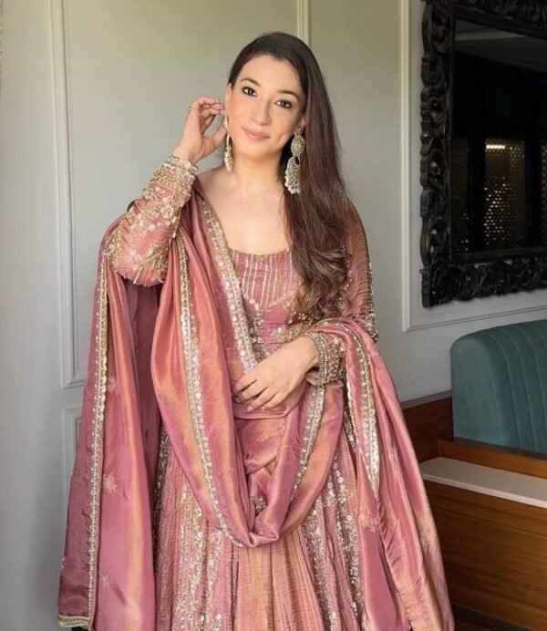 Silk Spark – Crunchy Silk Embroidered Plazzo Set - Image 2