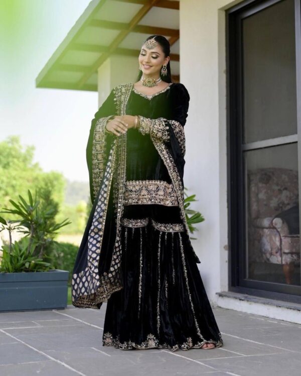 Velvet Elegance – Designer Party Wear Sharara Set - Image 2