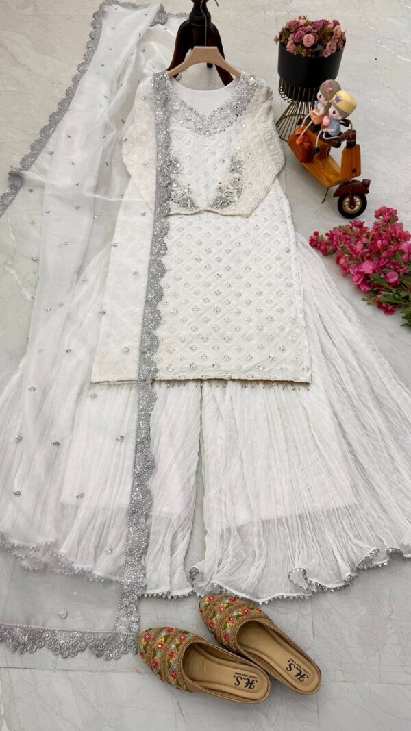 Designer Party Wear Georgette Palazzo Outfit - Image 4