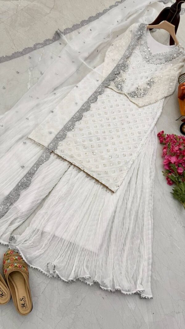 Designer Party Wear Georgette Palazzo Outfit - Image 9