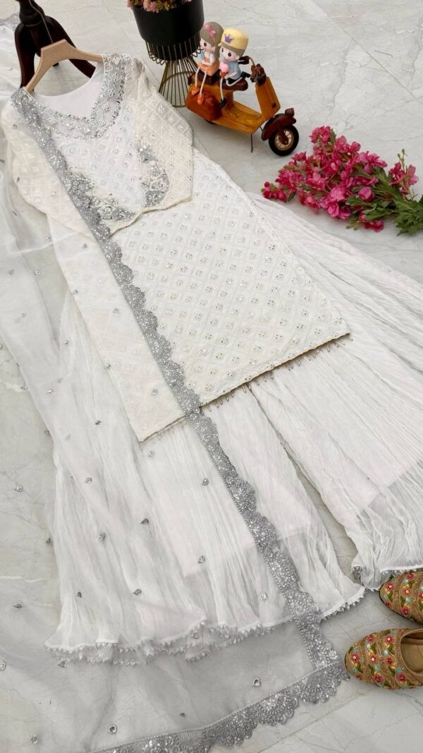 Designer Party Wear Georgette Palazzo Outfit - Image 8