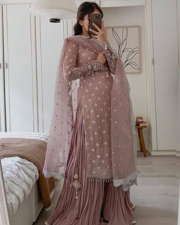 Designer Party Wear Georgette Palazzo Outfit - Image 12