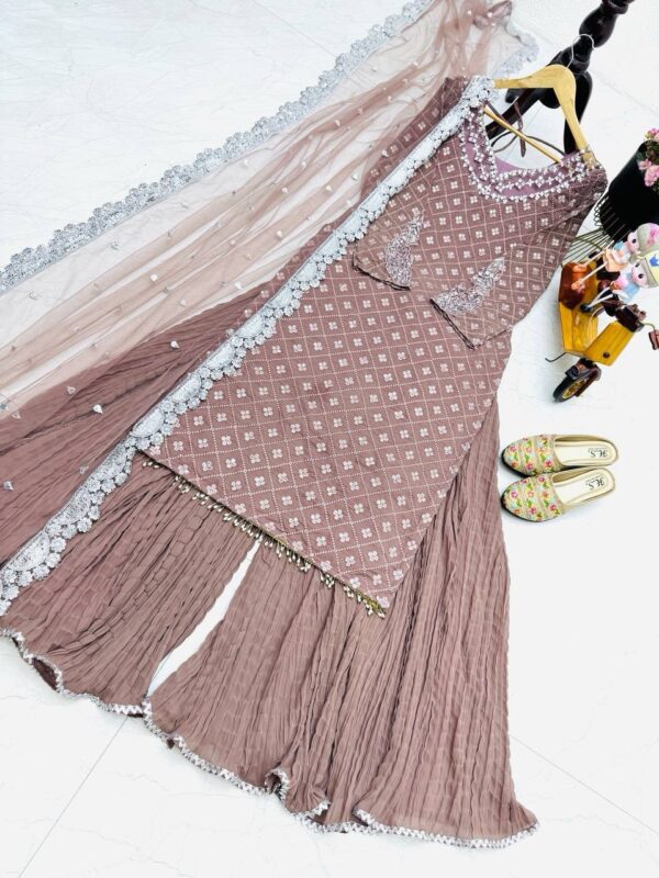 Designer Party Wear Georgette Palazzo Outfit - Image 10