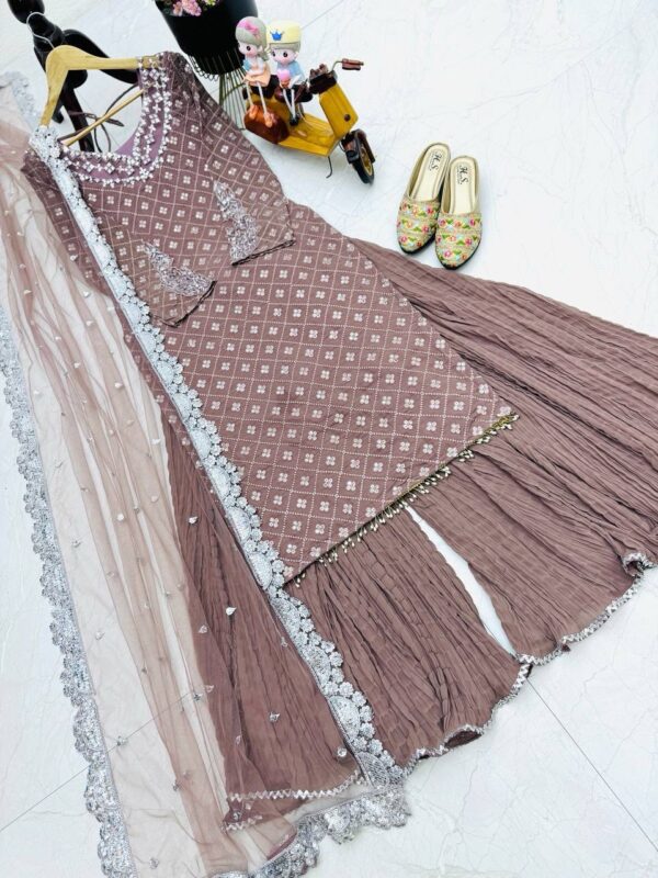 Designer Party Wear Georgette Palazzo Outfit - Image 11